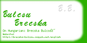 bulcsu brecska business card
